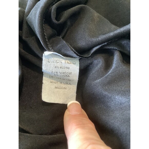 🖤 Black Halo Black Cocktail Dress – Size M w/ Silver Braided Back Tie - Picture 7 of 8